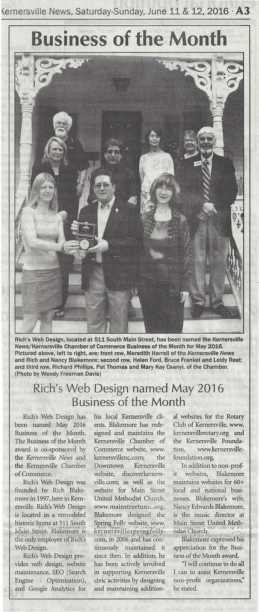 Business of the Month - May-2016