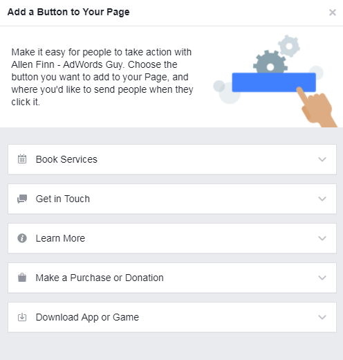 gallery of various buttons that can be added to facebook pages