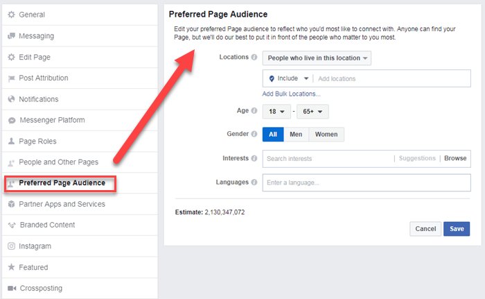 facebook preferred audiences